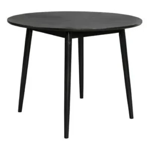 Protection de bord Table ronde de repas en bois noir Fabio 100' Blanc pur Label - 100cm