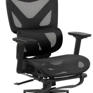Équipement de Bureau Ergonomique Fauteuil de bureau sur roulettes ergonomique dossier réglable appui-tête en en maille noi...