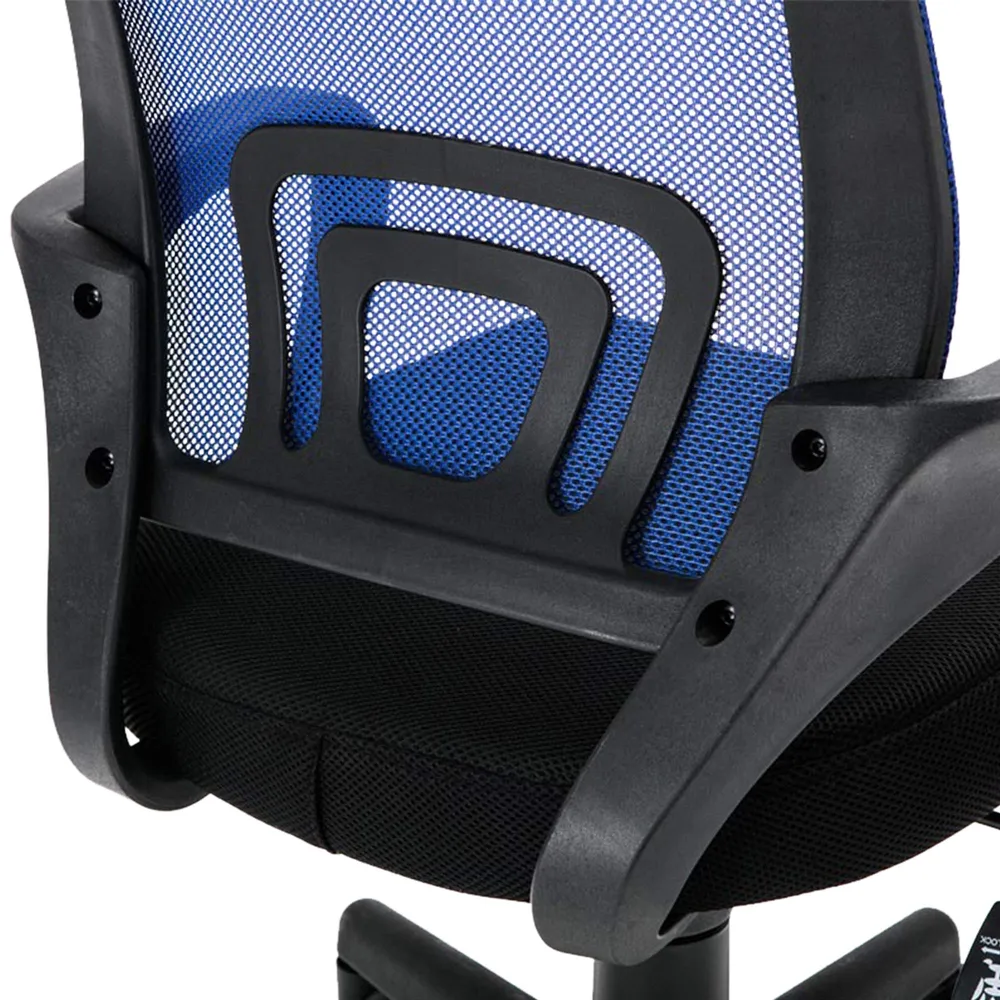 Équipement de Bureau Ergonomique Fauteuil de bureau sur roulettes hauteur réglable en maille de filet de polyamide bleu 10...