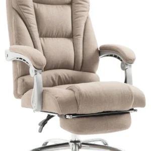 Équipement de Bureau Ergonomique Fauteuil de bureau sur roulettes avec repose-pieds et hauteur ajustable pivotant en tissu...