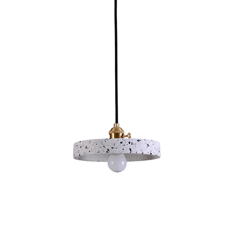 Équipement de Bureau Ergonomique Runde Nachttisch-Hängeleuchte, Terrazzo-Single-Simplicity-Pendelleuchte mit Drehschalter