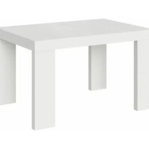 Équipement de Bureau Ergonomique Table rectangulaire extensible 130 à 234cm bois blanc Ribo-Pied et support sur roulettes