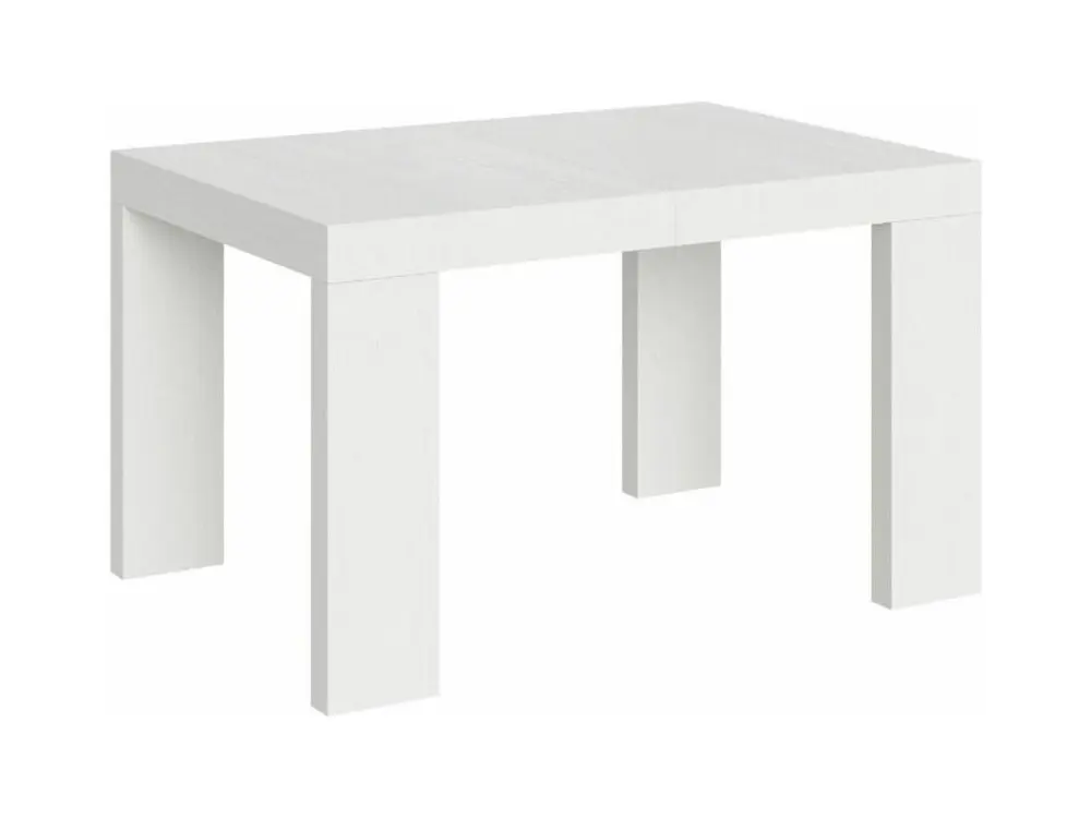 Équipement de Bureau Ergonomique Table rectangulaire extensible 130 à 234cm bois blanc Ribo-Pied et support sur roulettes