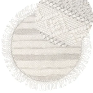 Round Laine Area Rug ⌀ 140 cm Beige BALTALAR