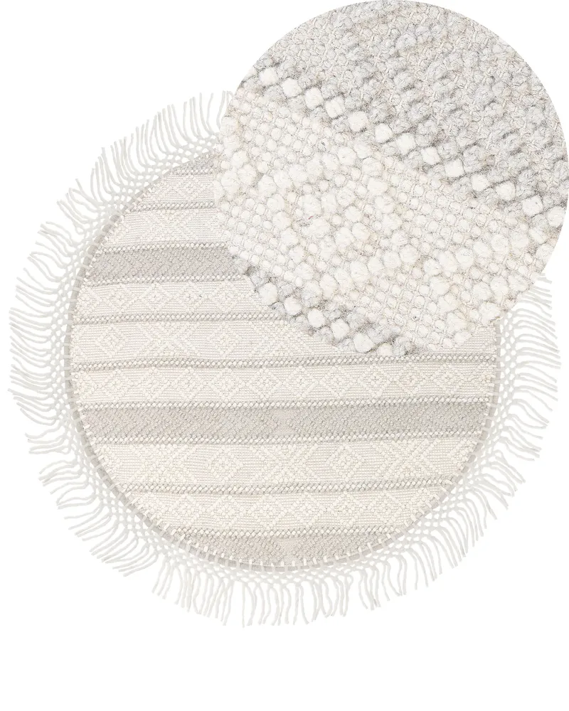 Round Laine Area Rug ⌀ 140 cm Beige BALTALAR