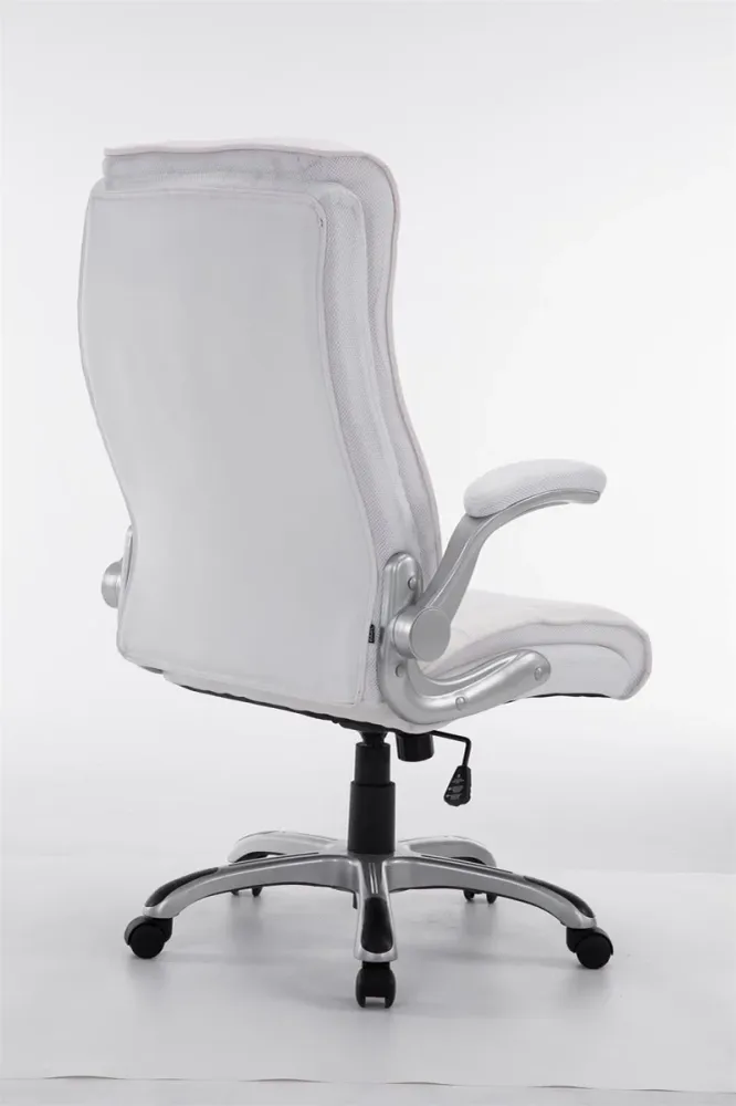 Support réglable pour Fauteuil de bureau sur roulettes confortable hauteur réglable en VINYLE blanc et plastique 10_0002407