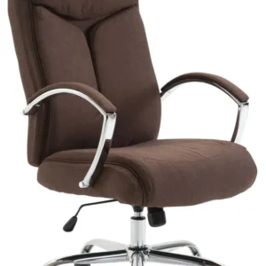 Support réglable pour Fauteuil de bureau sur roulettes mécanisme à bascule en tissu marron cadre métal 10_0006921