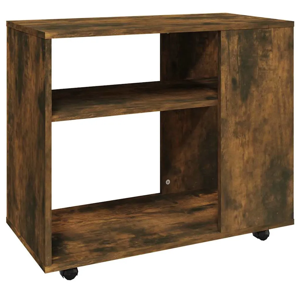 Support réglable pour Table d'appoint meuble de salon sur roulettes 70 x 35 x 55 cm bois d'ingénierie marron DEC032395