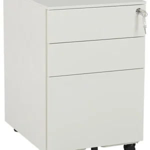 Système de suspension Caisson à roulettes 3 tiroirs en acier blanc cassé CAMI