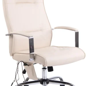 Système de suspension Fauteuil de bureau sur roulettes fonction massage mécanisme de balance en VINYLE crème 10_0002607