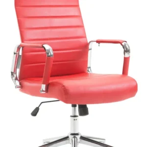 Système de suspension Fauteuil de bureau en synthétique rouge avec assise rembourrée pivotant BUR10244