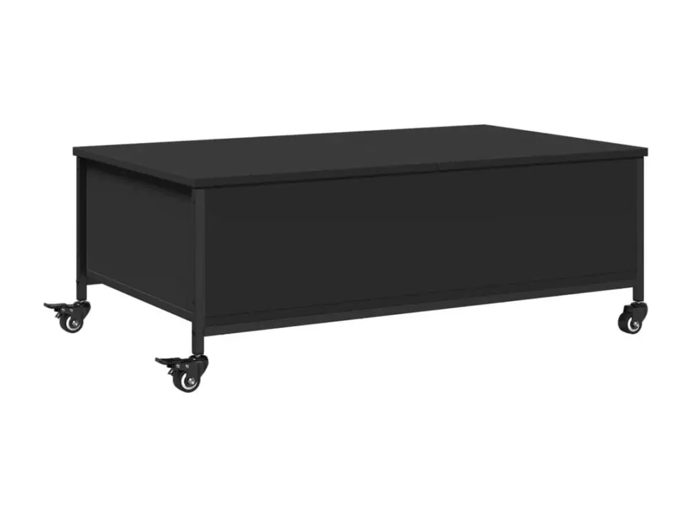 Système de suspension Table basse avec roulettes noir 91x55x34 cm bois d'ingénierie