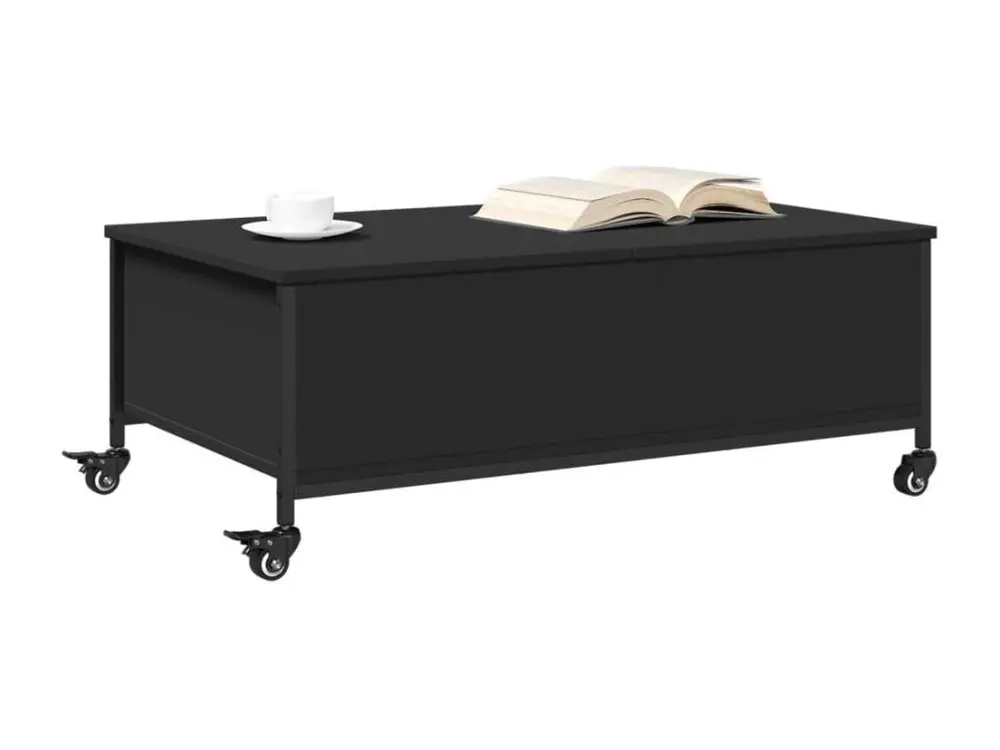 Système de suspension Table basse avec roulettes noir 91x55x34 cm bois d'ingénierie