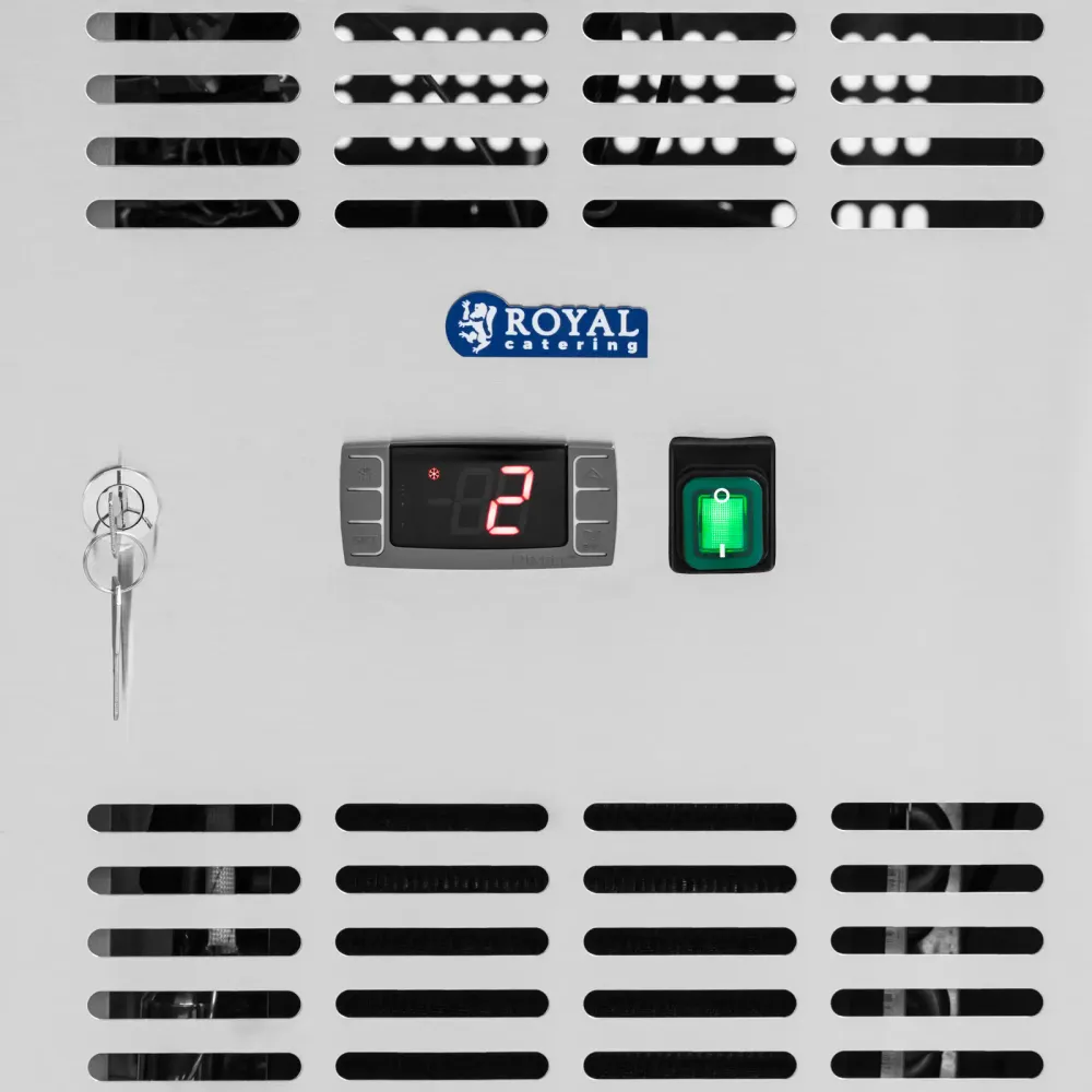 Table réfrigérée professionnel sur roulettes 260 litres 2 ccompartiments 136 x 70 cm classe B acier inoxydable 14_0010041
