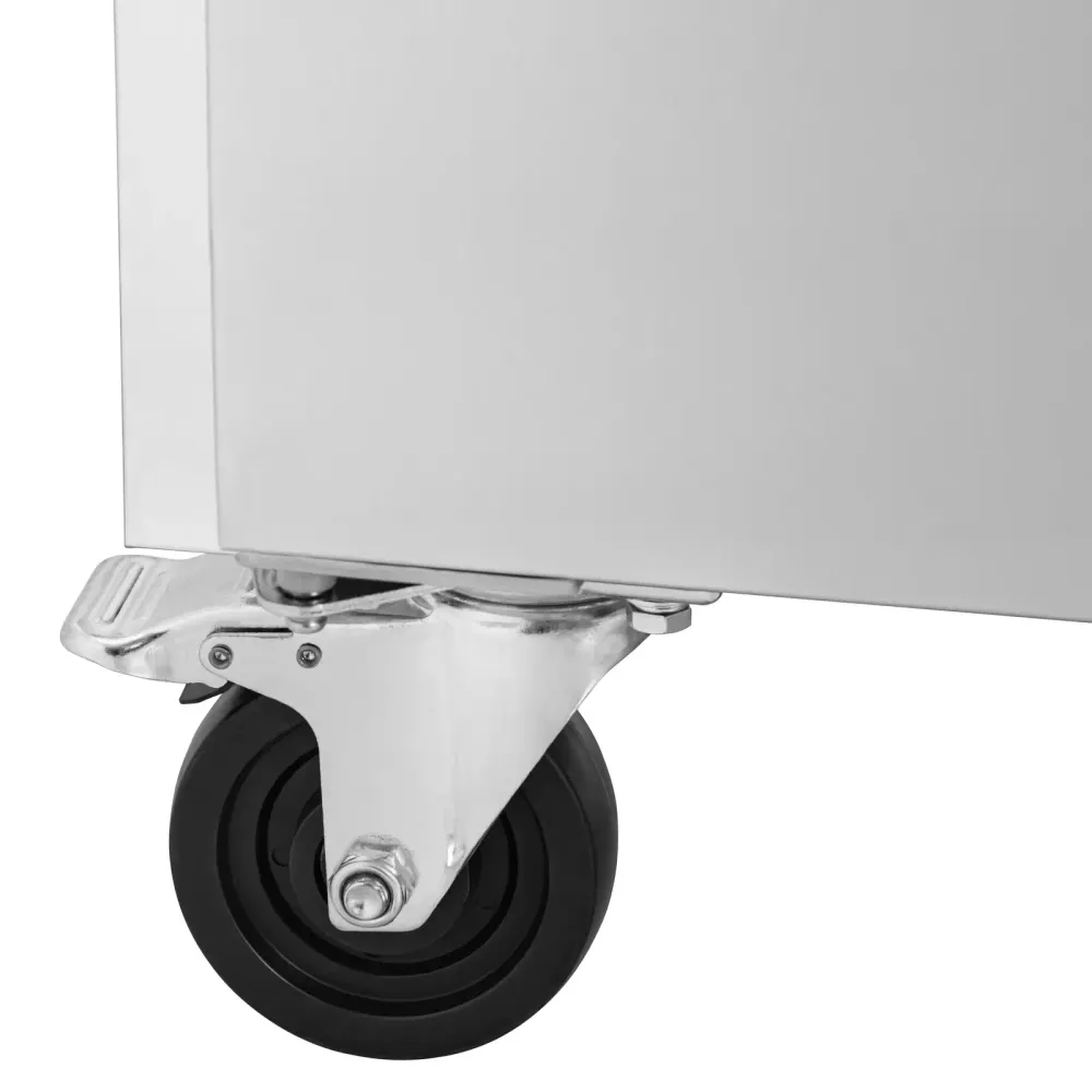 Table réfrigérée professionnel sur roulettes 260 litres 2 ccompartiments 136 x 70 cm classe B acier inoxydable 14_0010041