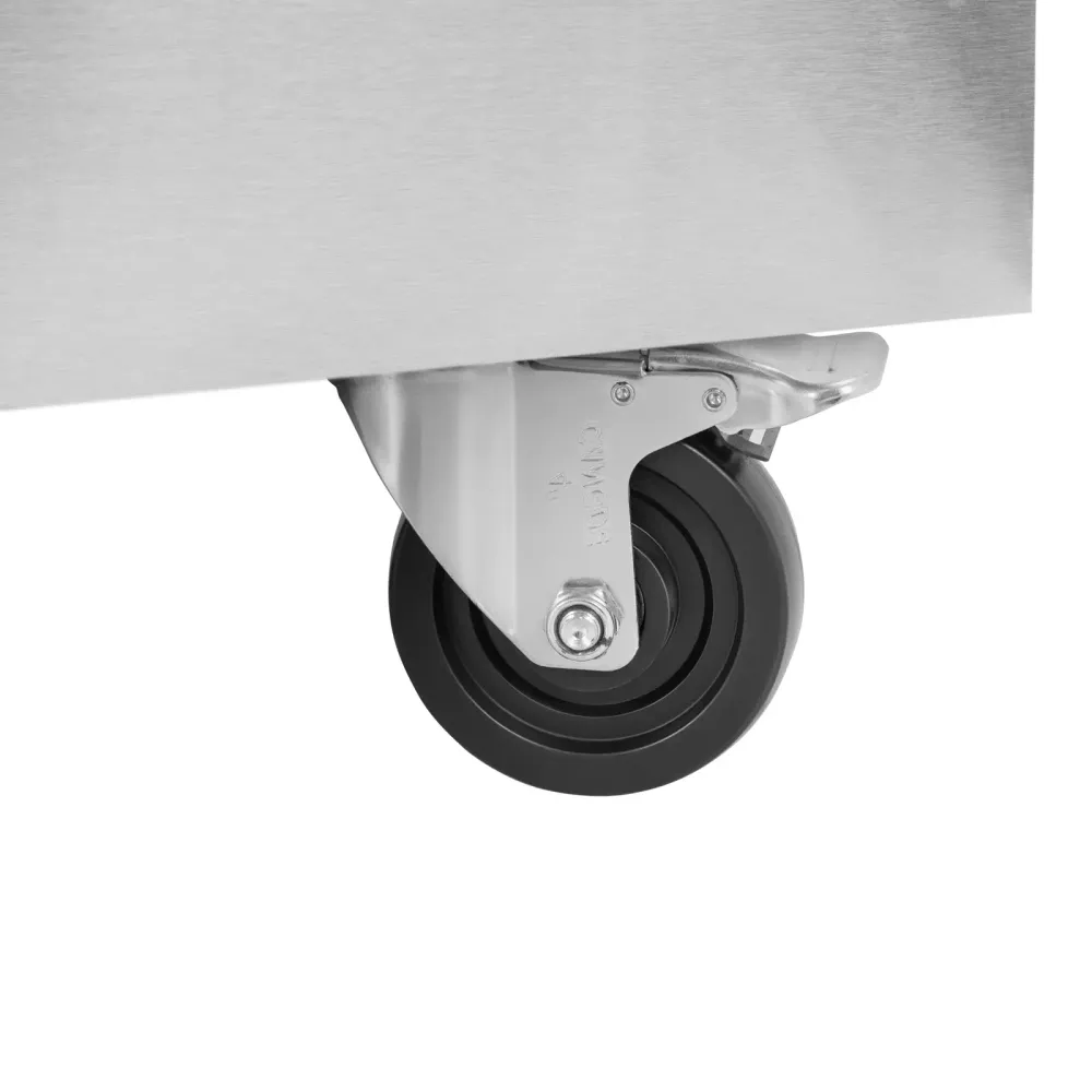 Table réfrigérée professionnel sur roulettes 390 litres 2 compartiments 155 x 80 cm classe B inox acier inoxydable 14_0010...