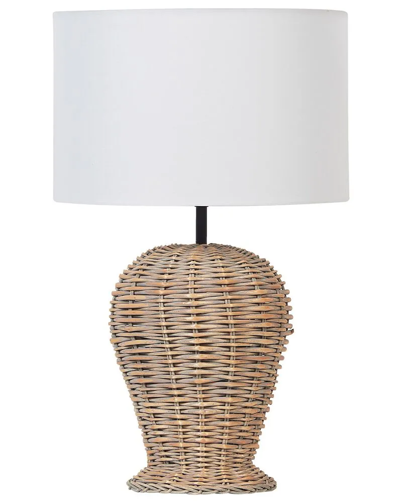 Tafellamp rotan licht FURELOS avec compartiments intégrés