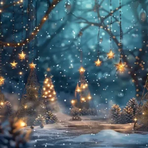 Toile de fond de Lumières de êt Enchantée de Noël BRP8-25