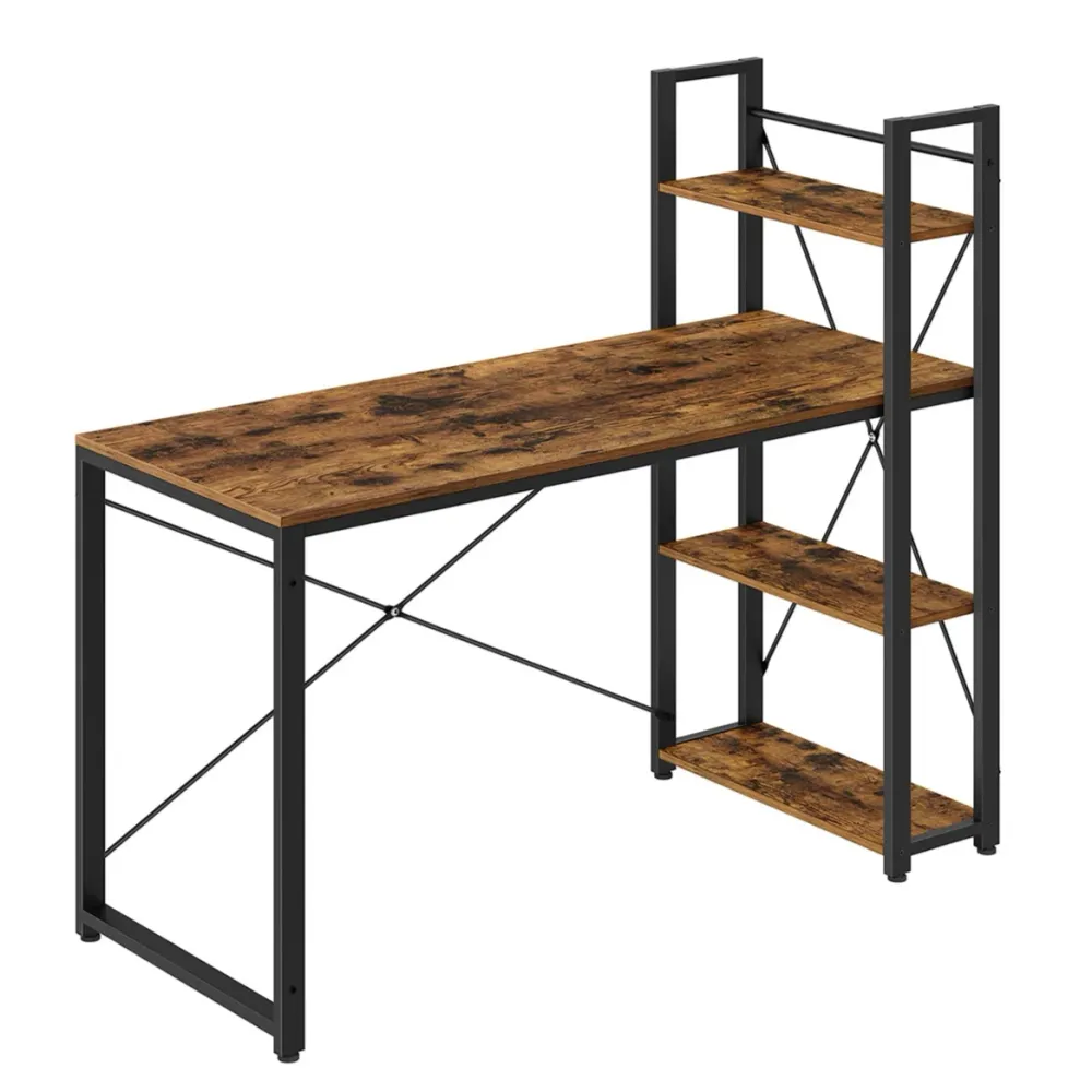 Bureau informatique table d'ordinateur longueur 120 cm avec étagères à gauche ou à droite constant montage facile pour bur...