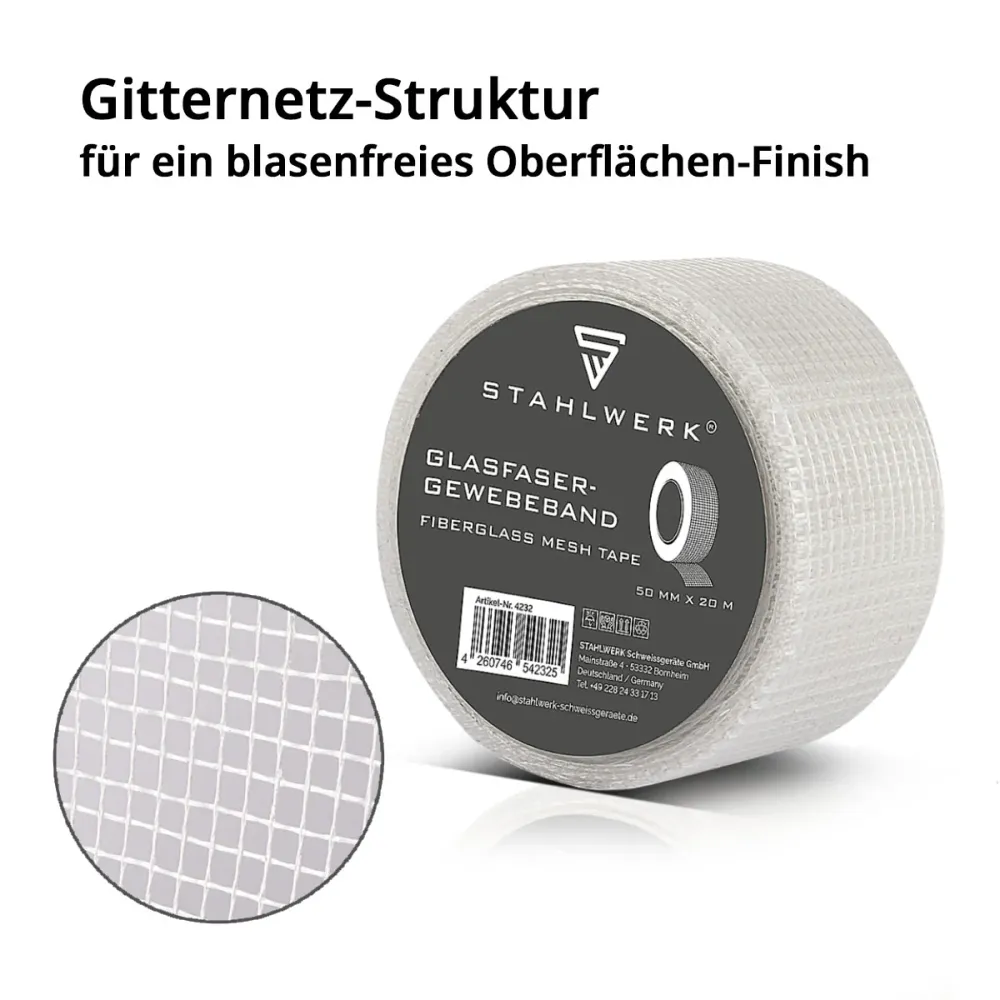 Ruban de tissu en fibre de verre en acier 20 m x 50 mm, cloison sèche auto-adhésive bande de cale / morue bande d'angle /...