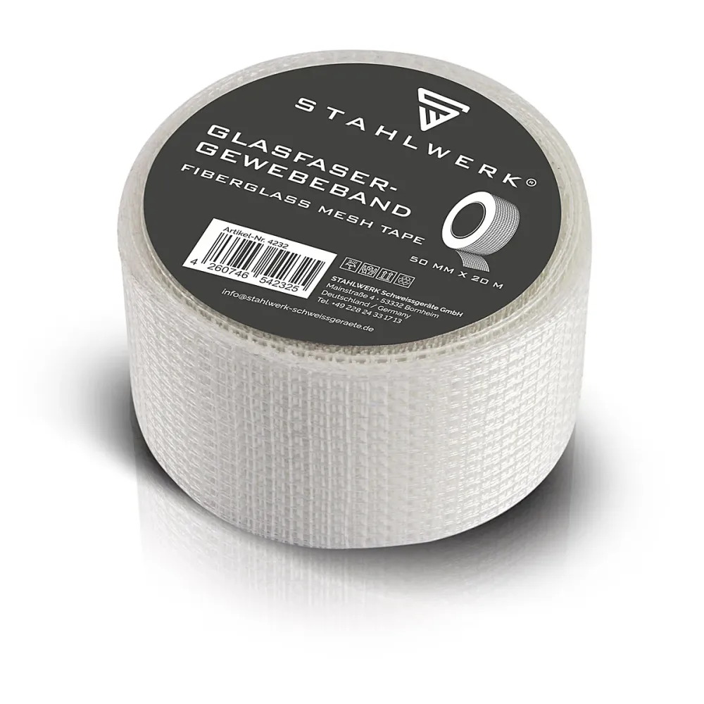 Ruban de tissu en fibre de verre en acier 20 m x 50 mm, cloison sèche auto-adhésive bande de cale / morue bande d'angle /...
