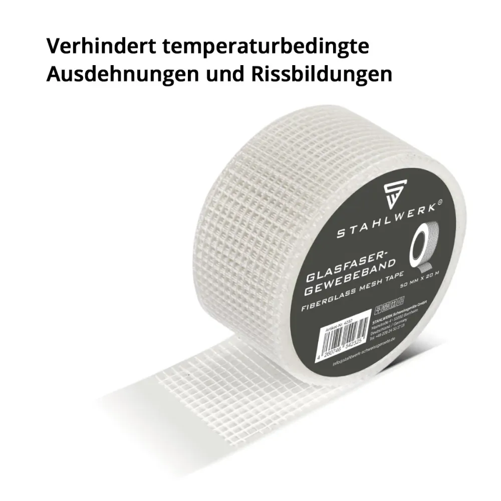 Ruban de tissu en fibre de verre en acier 20 m x 50 mm, cloison sèche auto-adhésive bande de cale / morue bande d'angle /...