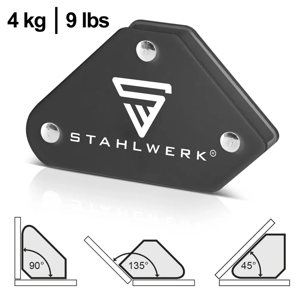 Steelworks 4 Angle de soudage de l'aimant de set 4 kg | 9 lb aimant de soudage pratique | Angle magnétique | Positionneurs...