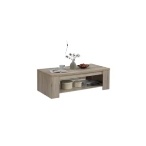 Table basse style rustique 120x90 collection VERMONT effet chêne