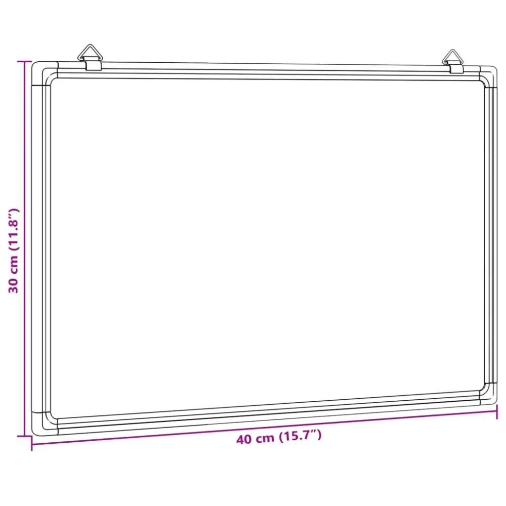 Tableau magnétique panneau écriture école maison bureau 40 x 30 x 1,7 cm aluminium 02_0045441