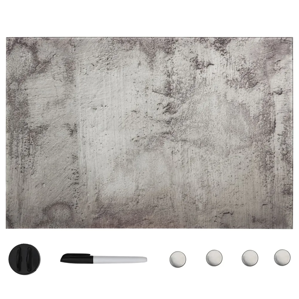 Tableau magnétique panneau écriture école maison bureau mural verre 60 x 40 cm gris 02_0045509