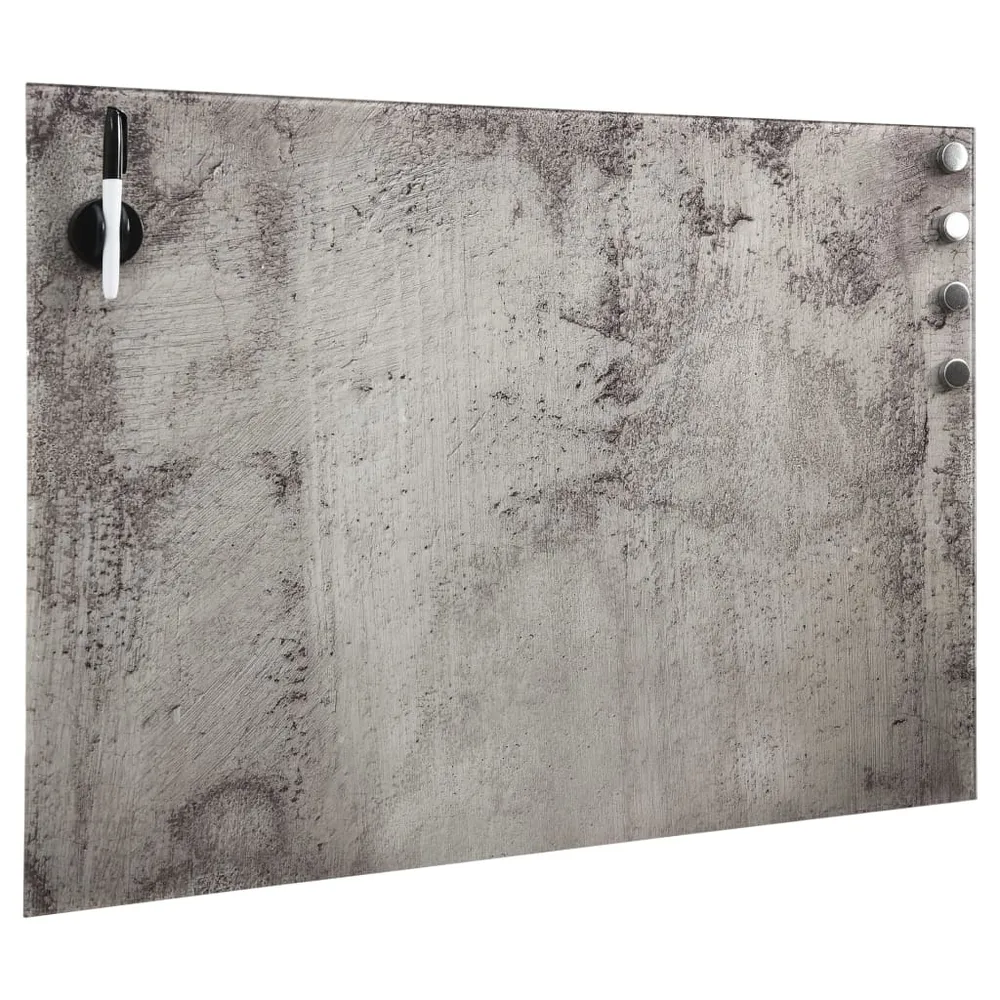 Tableau magnétique panneau écriture école maison bureau mural verre 60 x 40 cm gris 02_0045509