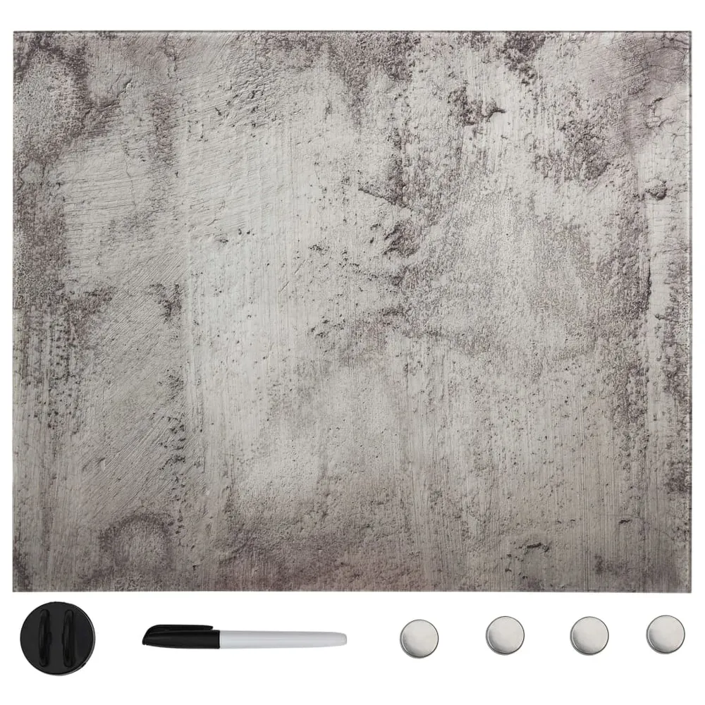 Tableau magnétique panneau écriture école maison bureau mural verre 60 x 60 cm gris 02_0045510