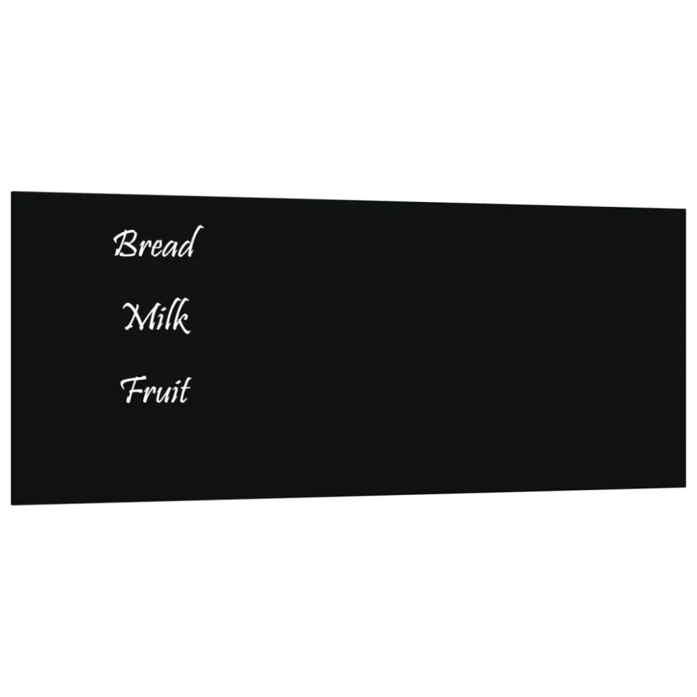 Tableau magnétique panneau écriture école maison bureau mural 50 x 20 cm verre trempé noir 02_0045468