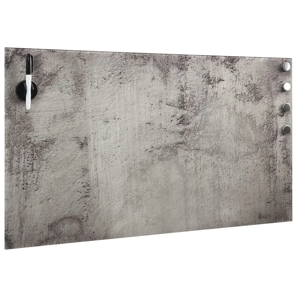Tableau magnétique panneau écriture école maison bureau mural verre 100 x 60 cm gris 02_0045496