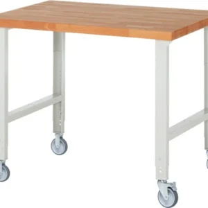 Établi mobile RAU (réglable en hauteur) 7000-1 1250x900x950-1000mm 2 roulettes fixes et pivotantes chacune 05-7000-1-129B4...