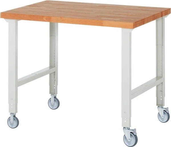 Établi mobile RAU (réglable en hauteur) 7000-1 1250x900x950-1000mm 2 roulettes fixes et pivotantes chacune 05-7000-1-129B4...