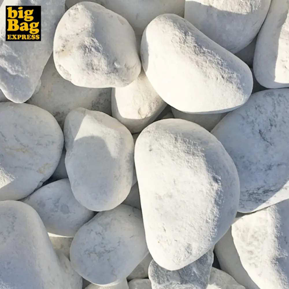 PACK 300kg Galet de Marbre Blanc de Carrare Ø 60/100 mm (12 Sacs x 25kg) - Livraison CONVENTIONNEL