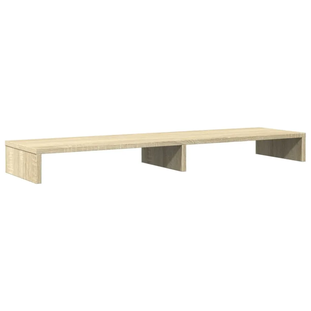 Support de moniteur table meuble bureau sonoma 100 x 27 x 10 cm bois d'ingénierie marron 02_0044975 avec Ventouses
