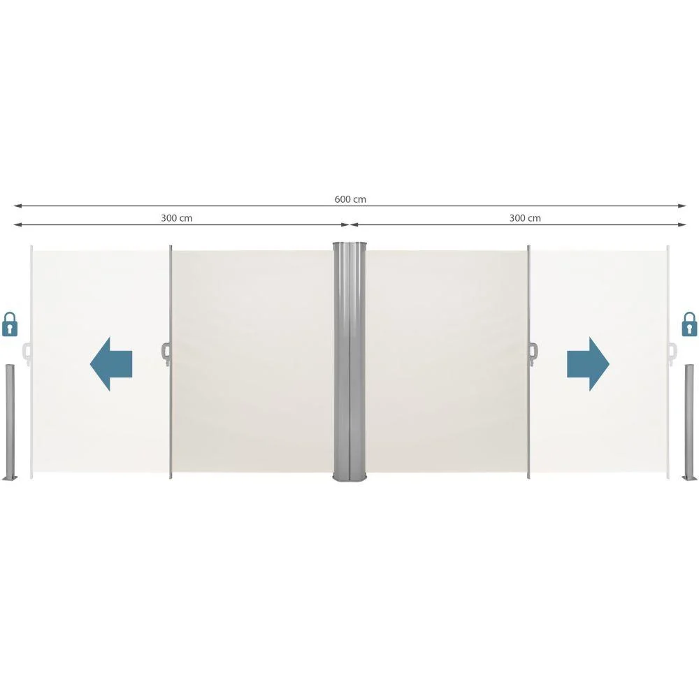 Auvent store latéral brise-vue paraventrétractable double sable 200 x 600 cm 2208131