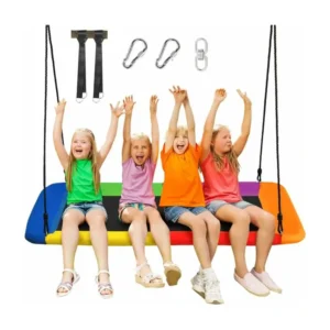Balançoire nid en plate-forme avec cordes de suspension hauteur réglable 100-180cm 315 kg