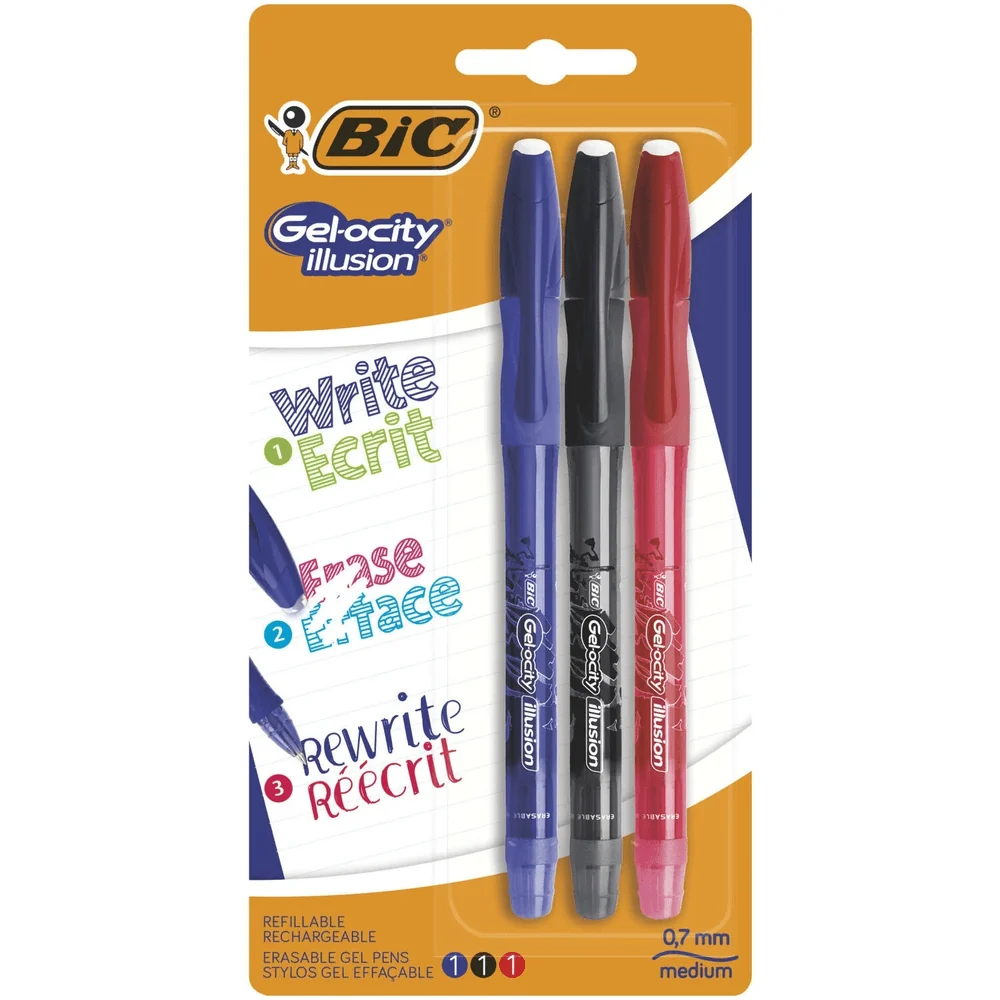 Bic, Set de 3 stylo Gel-Ocity illusion en blister chez Alpha55 – Qu… – Pour une maison organisée et élégante