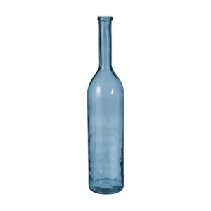 Bouteille decorative en verre recyclé - Ø21 x 100 - Bleu manifeste - RIOJA