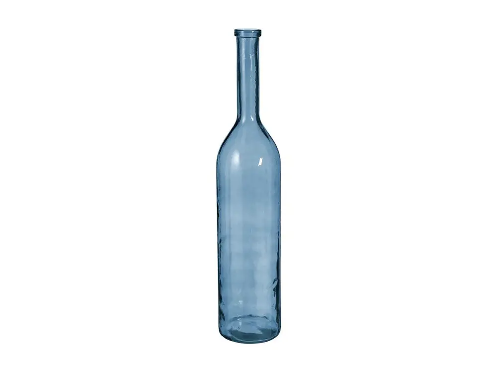 Bouteille decorative en verre recyclé - Ø21 x 100 - Bleu manifeste - RIOJA