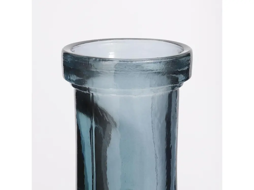 Bouteille decorative en verre recyclé - Ø21 x 100 - Bleu manifeste - RIOJA