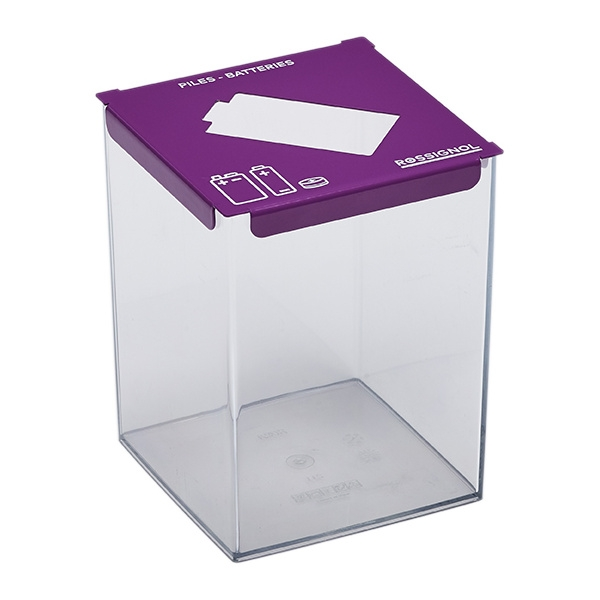 Collecteur de piles à poser PILEO - 7 L - violet de sécurité RAL 4008 - SN ROSSIGNOL