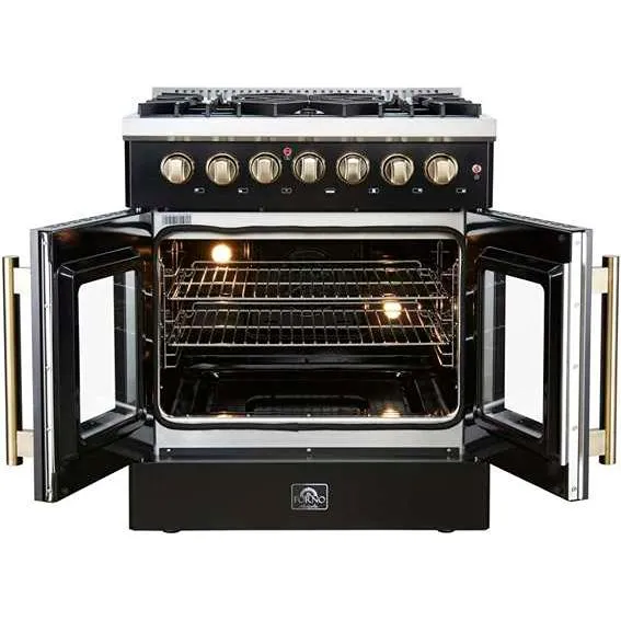 Forno Cuisinière à biénergie autoportante de 30 pouces avec porte française FFSGS6356-30BLK