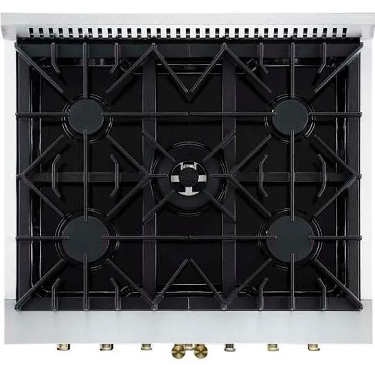 Forno Cuisinière à biénergie autoportante de 30 pouces avec porte française FFSGS6356-30BLK
