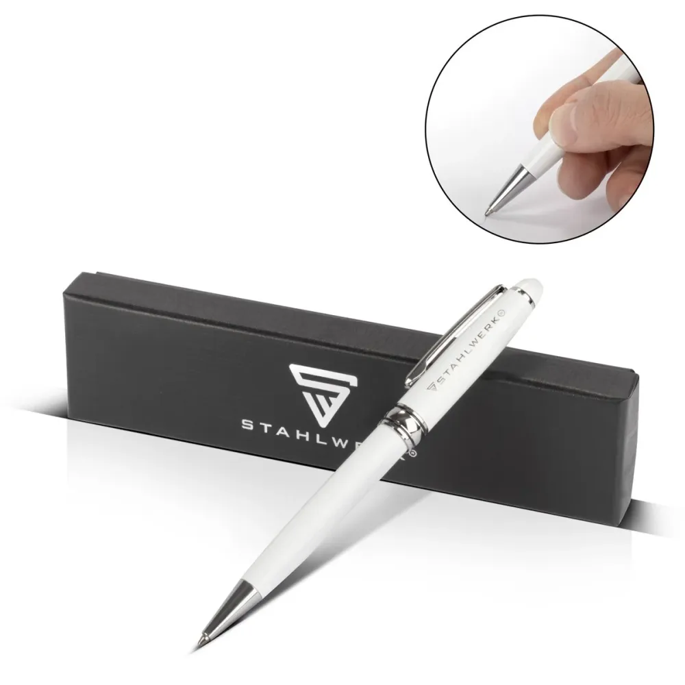 Pen Steelworks Ballpoint avec gravure à bille de bille de gravure | Carte | Kuli | Machine d'écriture avec un clip de main...