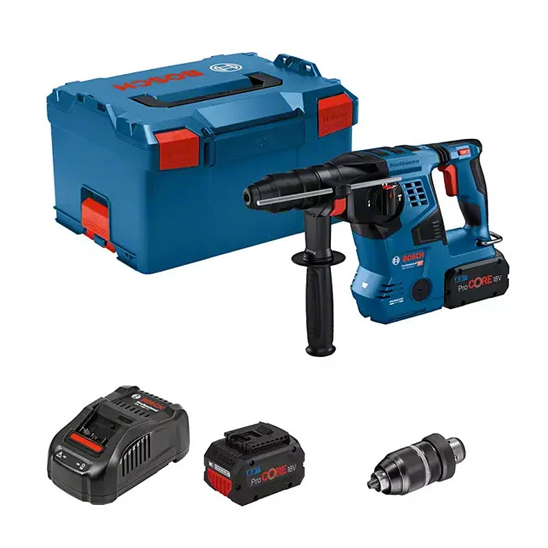 Perforateur SDS-PLUS BOSCH GBH 18V-28 CF Aguerri 0611921002 avec 2 Batteries ProCore 8Ah + Chargeur GAL1880 CV en L-BOXX