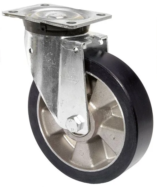 Roues BS Roulette robuste largeur de roue 50 mm Ø roue 200 mm capacité de charge 600 kg polyuréthane coulé 78 Shore corps...
